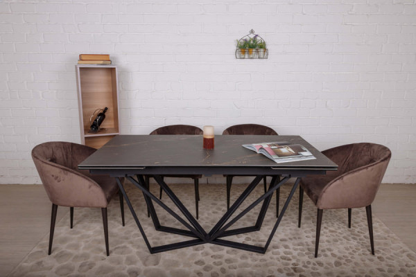 Розкладний обідній стіл Nicolas NOTTINGHAM Чорний кераміка-20