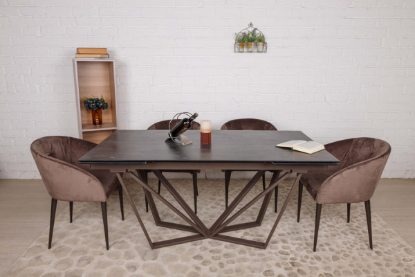 Раскладной обеденный стол Nicolas NOTTINGHAM Коричневый керамика-13