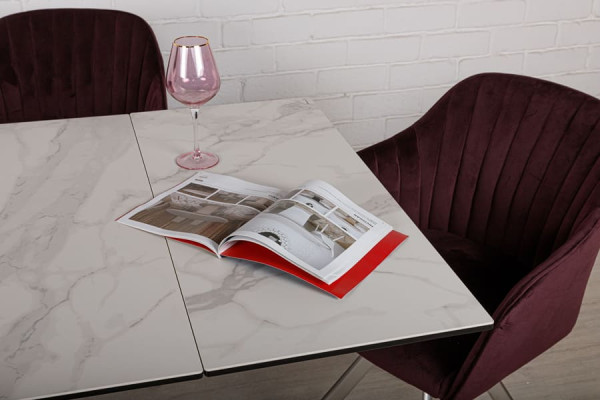 Розкладний обідній стіл Nicolas OSHAWA Білий кераміка-5