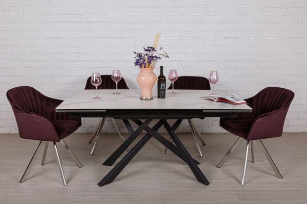 Розкладний обідній стіл Nicolas OSHAWA Білий кераміка-3