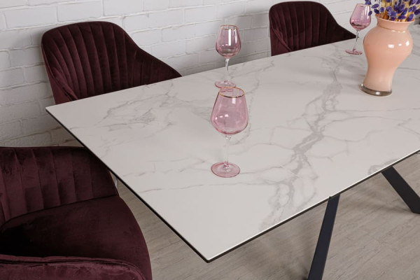 Розкладний обідній стіл Nicolas OSHAWA Білий кераміка-10