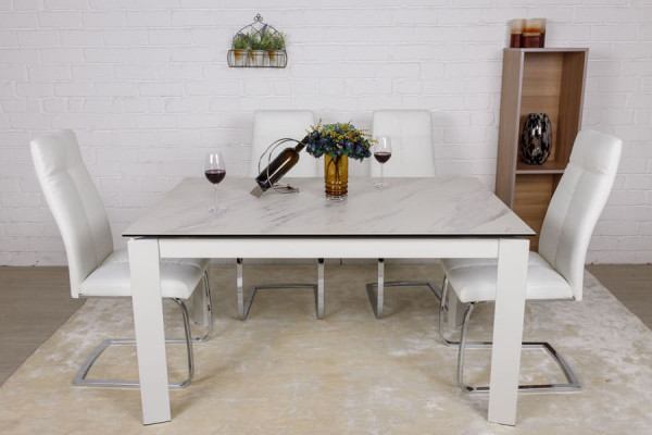 Раскладной обеденный стол Nicolas OSLO Белый керамика-3