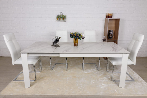 Раскладной обеденный стол Nicolas OSLO Белый керамика-10