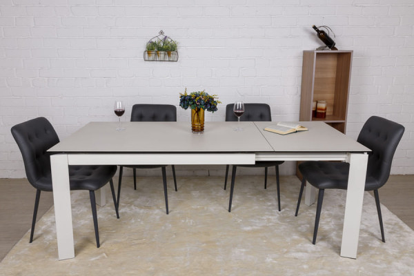 Розкладний обідній стіл Nicolas OSLO Білий матовий кераміка-4