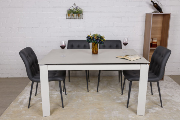 Розкладний обідній стіл Nicolas OSLO Білий матовий кераміка-12