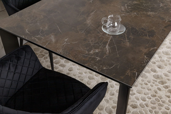 Раскладной обеденный стол Nicolas OSLO Коричневый керамика-6