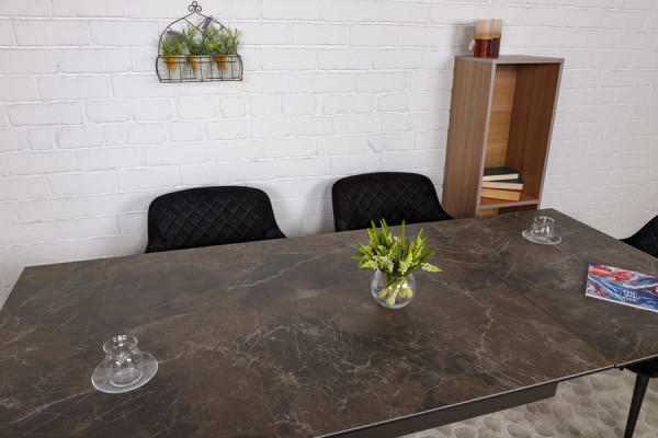 Раскладной обеденный стол Nicolas OSLO Коричневый керамика-12