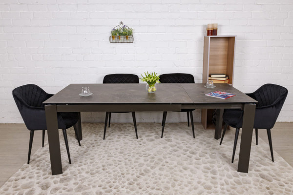 Раскладной обеденный стол Nicolas OSLO Коричневый керамика-5