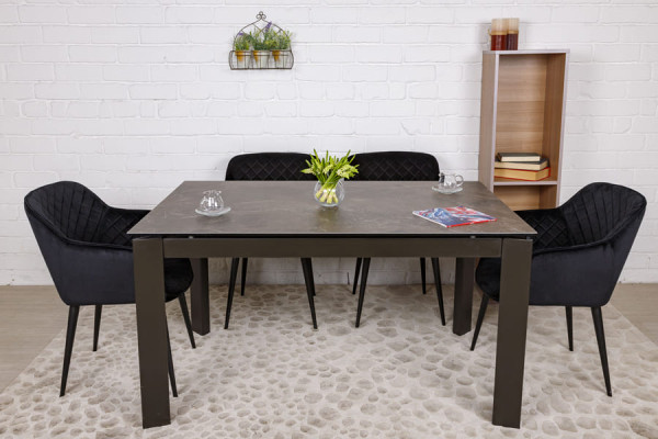 Раскладной обеденный стол Nicolas OSLO Коричневый керамика-4