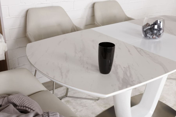 Розкладний обідній стіл Nicolas OTTAWA Білий кераміка-7