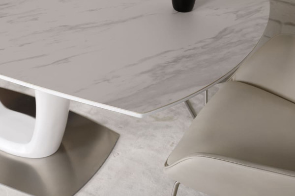 Розкладний обідній стіл Nicolas OTTAWA Білий кераміка-12