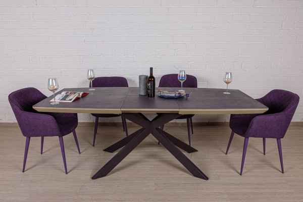 Розкладний обідній стіл Nicolas PORTLAND Мокко-баклажан-3