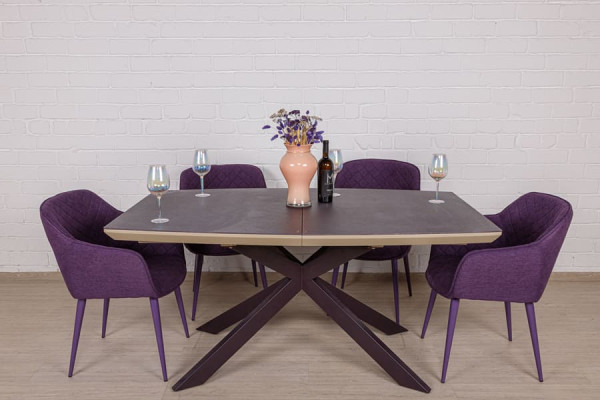 Розкладний обідній стіл Nicolas PORTLAND Мокко-баклажан-4