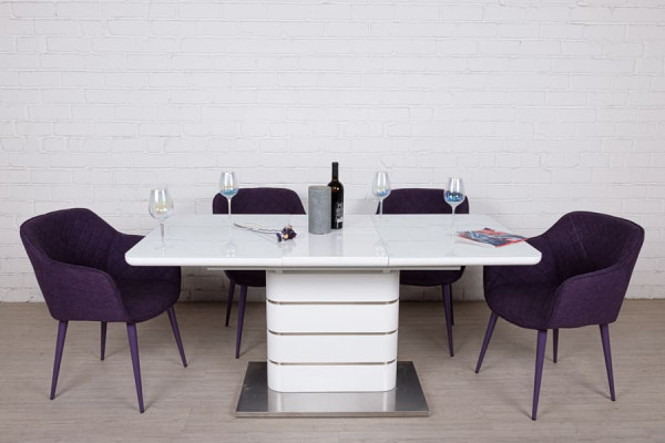 Розкладний обідній стіл Nicolas RICHMOND Білий-6