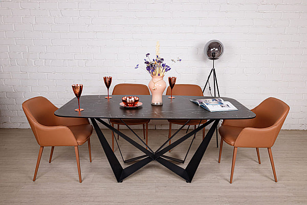 Обідній стіл Nicolas WELLINGTON Чорний кераміка-7