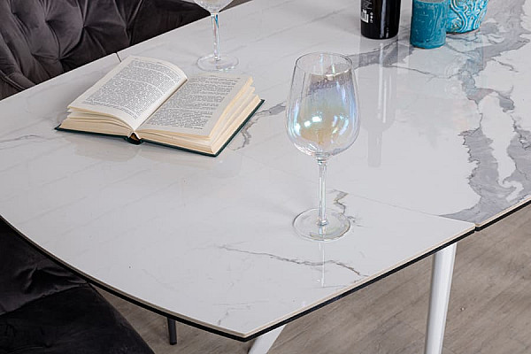 Раскладной обеденный стол Nicolas COVENTRY Белый керамика Раскладной обеденный стол Nicolas COVENTRY Белый керамика-3