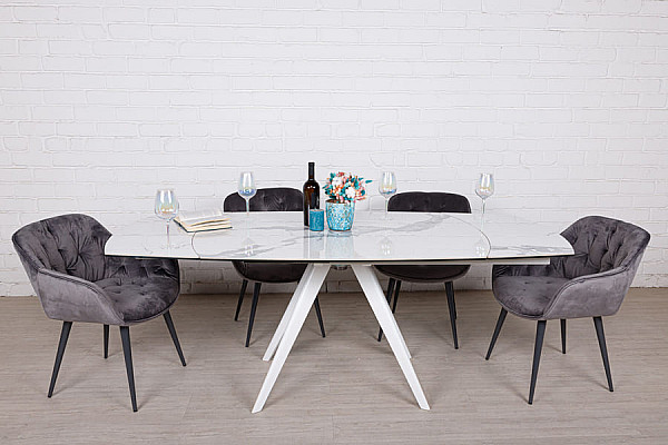 Раскладной обеденный стол Nicolas COVENTRY Белый керамика Раскладной обеденный стол Nicolas COVENTRY Белый керамика-4