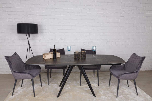 Раскладной обеденный стол Nicolas COVENTRY Черный керамика-6