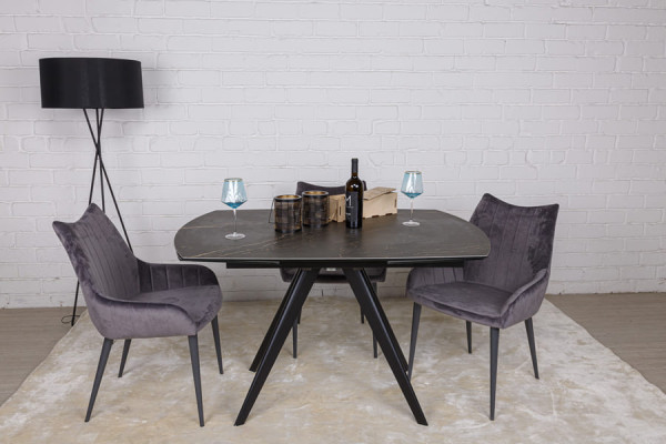 Раскладной обеденный стол Nicolas COVENTRY Черный керамика-10