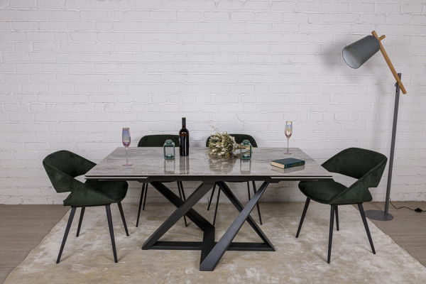 Раскладной обеденный стол Nicolas FLEETWOOD NEW Светло-серый керамика-6