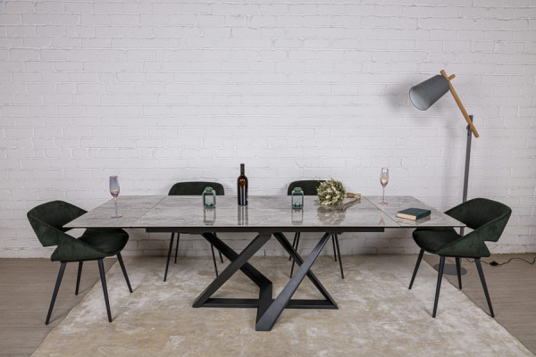 Раскладной обеденный стол Nicolas FLEETWOOD NEW Светло-серый керамика-13