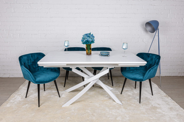 Розкладний обідній стіл Nicolas LINCOLN Білий шпон-5