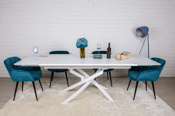 Розкладний обідній стіл Nicolas LINCOLN Білий шпон-7