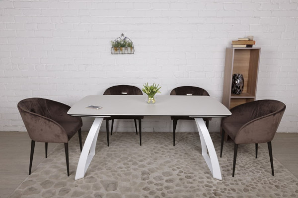 Розкладний обідній стіл Nicolas LONDON Молочна кераміка-15