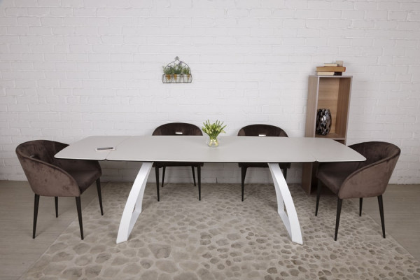 Розкладний обідній стіл Nicolas LONDON Молочна кераміка-24