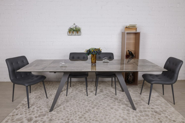 Розкладний обідній стіл Nicolas MOSS Сірий кераміка-16