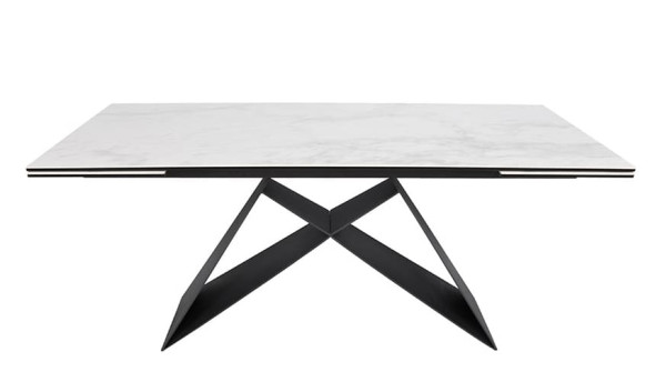 Раскладной обеденный стол Nicolas ALMA 180 Черно-белый керамика-7