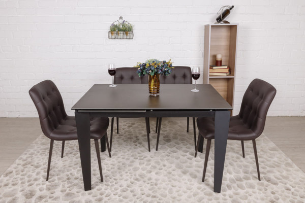 Раскладной обеденный стол Nicolas ALTA Коричневый керамика-0