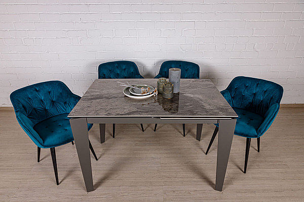 Раскладной обеденный стол Nicolas ALTA Темно-серый глянец керамика-0