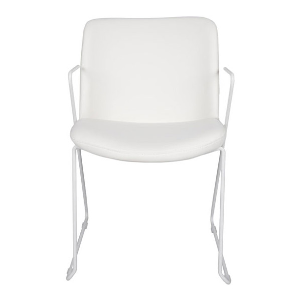 Стілець із підлокітниками Nicolas CORSICA Білий екошкіра-1