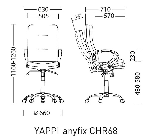 Офісне крісло для керівника Nowy Styl YAPPI Anyfix CHR68 ECO 90 Офісне крісло для керівника Nowy Styl YAPPI Anyfix CHR68 ECO 90-3