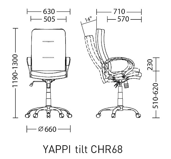 Офісне крісло для керівника Nowy Styl YAPPI Tilt CHR68 ECO 35 Екошкіра Офісне крісло для керівника Nowy Styl YAPPI Tilt CHR68 ECO 35 Екошкіра-3