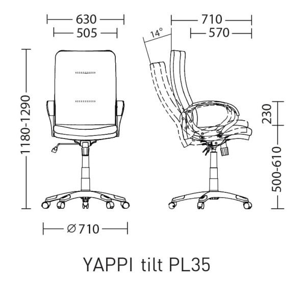 Офісне крісло для керівника Nowy Styl YAPPI Tilt PL35 PL16 Велюр Офісне крісло для керівника Nowy Styl YAPPI Tilt PL35 PL16 Велюр-3