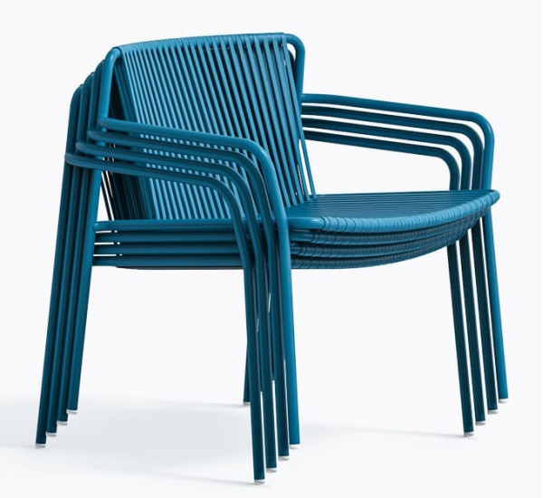 Кресло уличное Pedrali Tribeca Lounge 3669/BL300E Синий-4