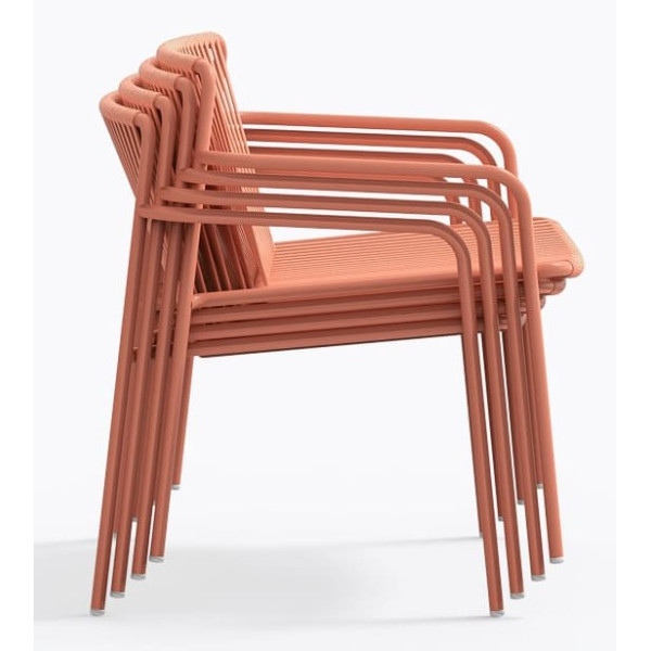 Крісло вуличне Pedrali Tribeca Lounge 3669/RA100E Рожевий-5