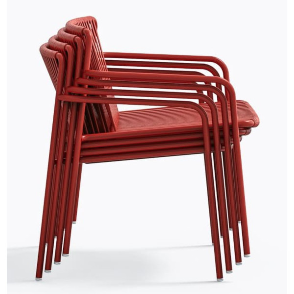 Кресло уличное Pedrali Tribeca Lounge 3669/RO400E Красный-5