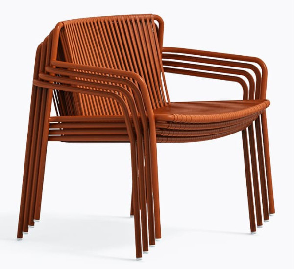 Крісло вуличне Pedrali Tribeca Lounge 3669/TEE Теракотовий-4