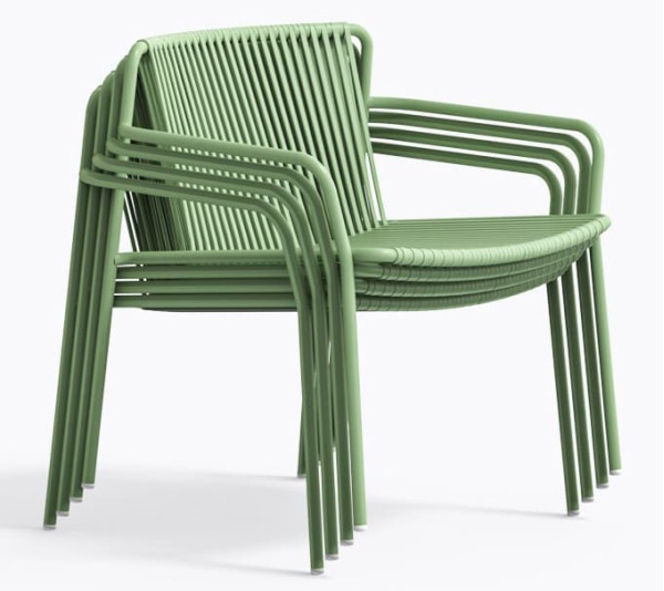 Крісло вуличне Pedrali Tribeca Lounge 3669/VE100E Зелений-4