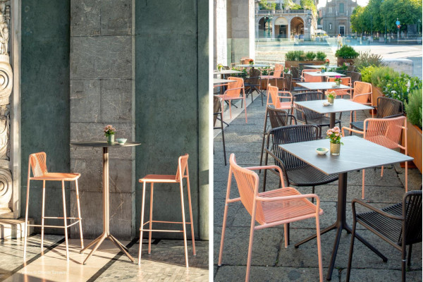 Барний вуличний стілець Pedrali Tribeca 3668/RA100E Рожевий-16