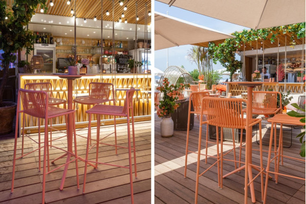 Барний вуличний стілець Pedrali Tribeca 3668/RA100E Рожевий-23