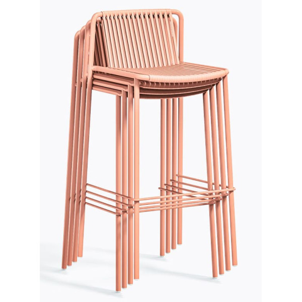 Барний вуличний стілець Pedrali Tribeca 3668/RA100E Рожевий-5