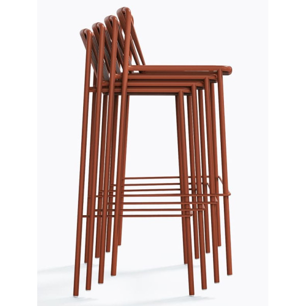 Барний вуличний стілець Pedrali Tribeca 3668/TEE Теракотовий-6