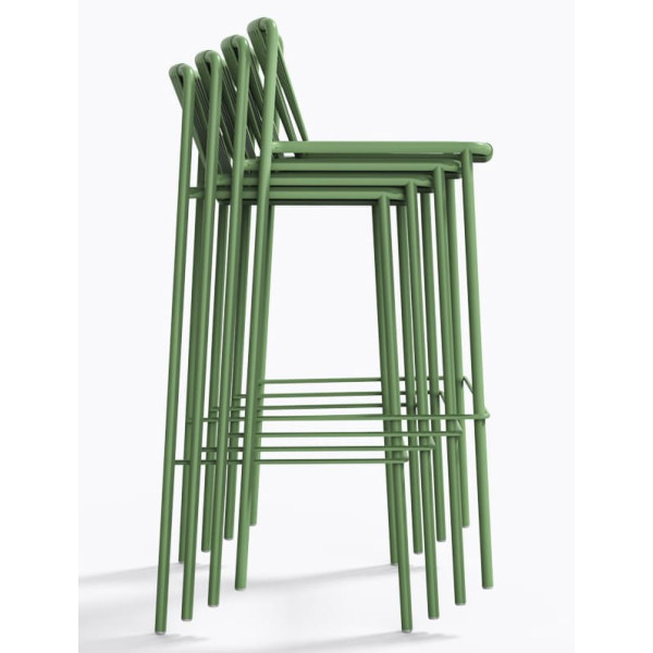 Барный уличный стул Pedrali Tribeca 3668/VE100E Зеленый-6