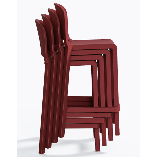 Полубарный уличный стул Pedrali Dome 262/RO Красный-5