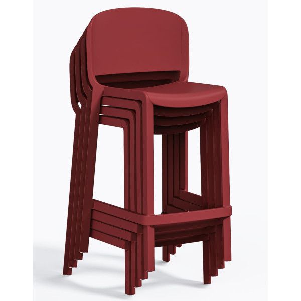 Полубарный уличный стул Pedrali Dome 262/RO Красный-4