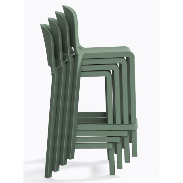 Полубарный уличный стул Pedrali Dome 262/VE2 Зеленый-5